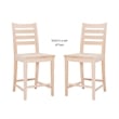 Linon Elder Commercial Grade Set of Two Counter Stools in Unfinished Beechwood
