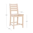 Linon Elder Commercial Grade Set of Two Counter Stools in Unfinished Beechwood