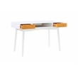 Linon Perry Wood Two Drawer Desk in White