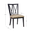 Linon Preston Set of Two Faux Leather Dining Chairs in Black Beechwood