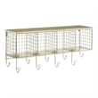 Linon Four Cubby Metal Wall Shelf in Gold