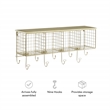 Linon Four Cubby Metal Wall Shelf in Gold