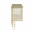 Linon Four Cubby Metal Wall Shelf in Gold