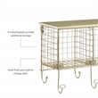 Linon Four Cubby Metal Wall Shelf in Gold