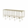Linon Four Cubby Metal Wall Shelf in Gold