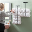 Linon Bethany Iron Towel Racks 2 Pack Industrial Space Saving Design in Black