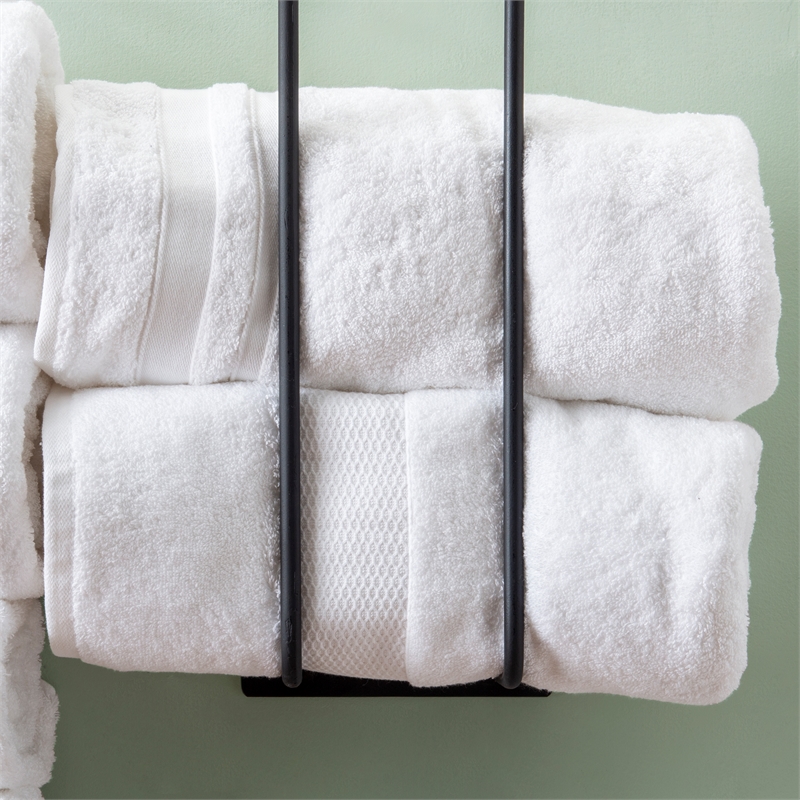 Linon Bethany Iron Towel Racks 2 Pack Industrial Space Saving Design in Black