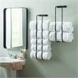 Linon Bethany Iron Towel Racks 2 Pack Industrial Space Saving Design in Black