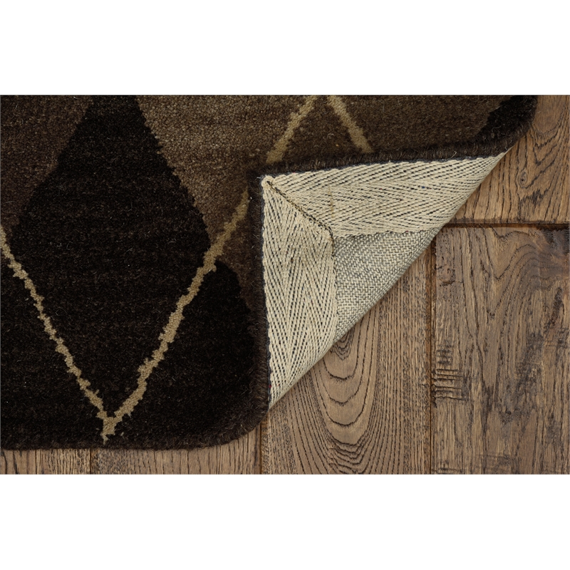 Linon Ashton Argyle New Wool 8'x11' Rug in Gray and Taupe