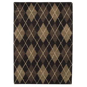Linon Ashton Argyle New Wool 8'x11' Rug in Gray and Taupe
