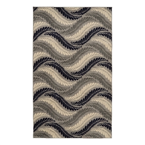 Linon Capri Bridger Polypropylene 4'3&quotx7'3&quot Rug in Bone and Blue