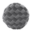 Linon Henson Round Stool Black Hairpin Legs Basketweave Seat in Gray