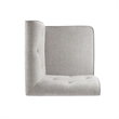 Linon Hale Tufted Back Fully Upholstered Corner Nook Bench in Light Grey Fabric