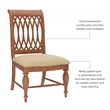 Linon Madson Set of 2 Dining Chairs Tan Faux Leather Seats in Brown Stained Wood