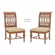 Linon Madson Set of 2 Dining Chairs Tan Faux Leather Seats in Brown Stained Wood