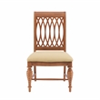 Linon Madson Set of 2 Dining Chairs Tan Faux Leather Seats in Brown Stained Wood