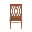 Linon Madson Set of 2 Dining Chairs Tan Faux Leather Seats in Brown Stained Wood