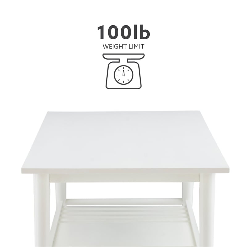 Linon Samantha Wood Coffee Table in White