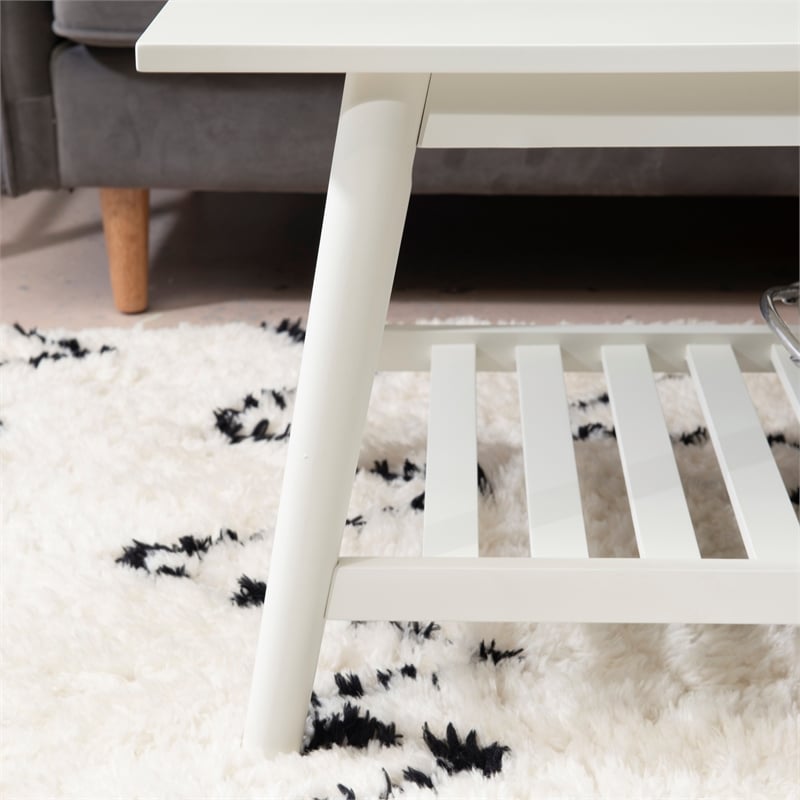 Linon Samantha Wood Coffee Table in White
