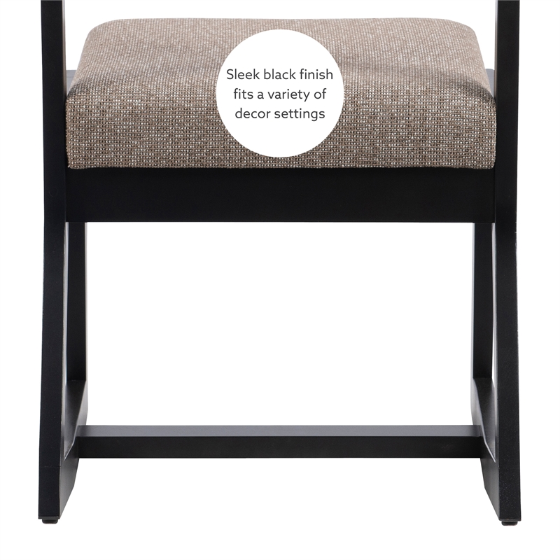 Linon Keeton Two Position Wood Sled Base Commercial Grade Padded Chair in Black
