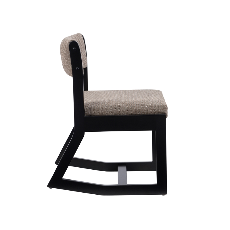 Linon Keeton Two Position Wood Sled Base Commercial Grade Padded Chair in Black