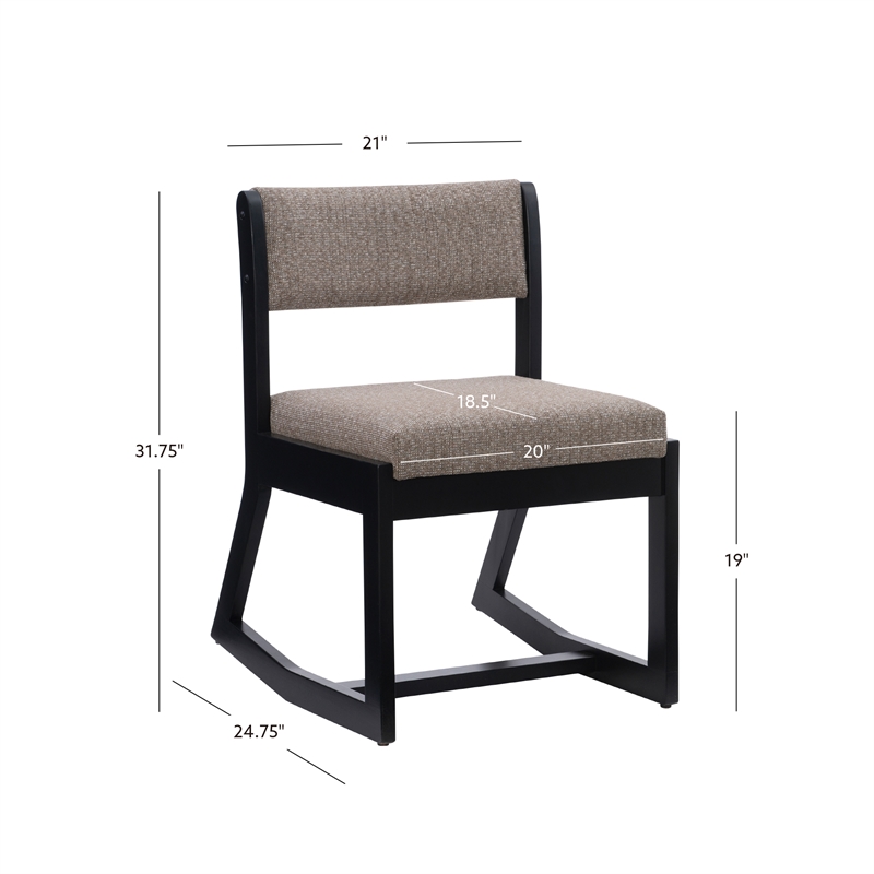 Linon Keeton Two Position Wood Sled Base Commercial Grade Padded Chair in Black