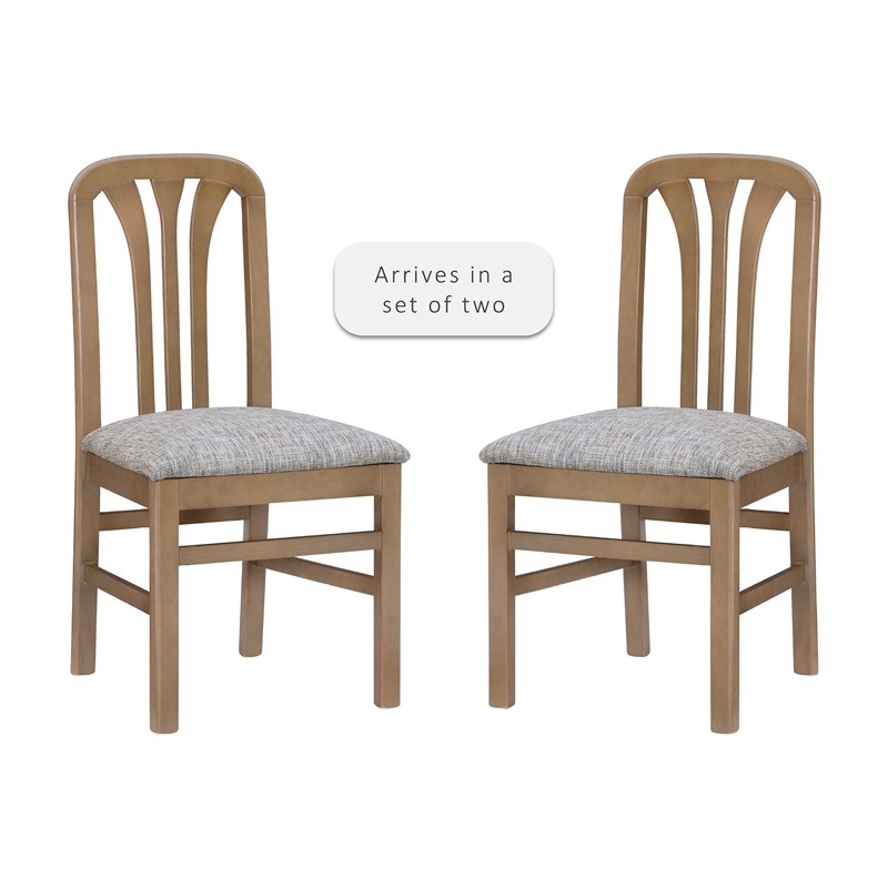 Linon Darlie Wood Commercial Grade Set of Two Dining Chairs in Natural Brown