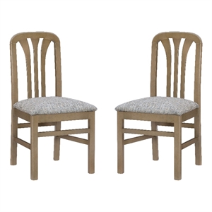 Linon Darlie Wood Commercial Grade Set of Two Dining Chairs in Natural Brown