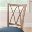 Linon Cameron Set of Two Lattice Back Dining Chairs Padded Seats in Natural Wood