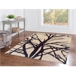 Linon Trio Forest Polyester 5'x7' Area Rug in Cream