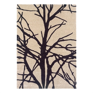 Linon Trio Forest Polyester 5'x7' Area Rug in Cream