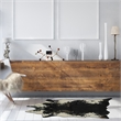 Linon Faux Hide Polyester Mini Cowhide Accent Rug in Black and White