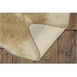 Linon Faux Hide Polyester Mini Cowhide Accent Rug in Caramel and Cream