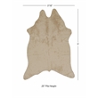 Linon Faux Hide Polyester Mini Cowhide Accent Rug in Ivory