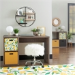 Linon Lane Wood Two Cube Home Office Desk in Gray