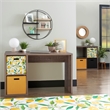 Linon Lane Wood Two Cube Home Office Desk in Gray
