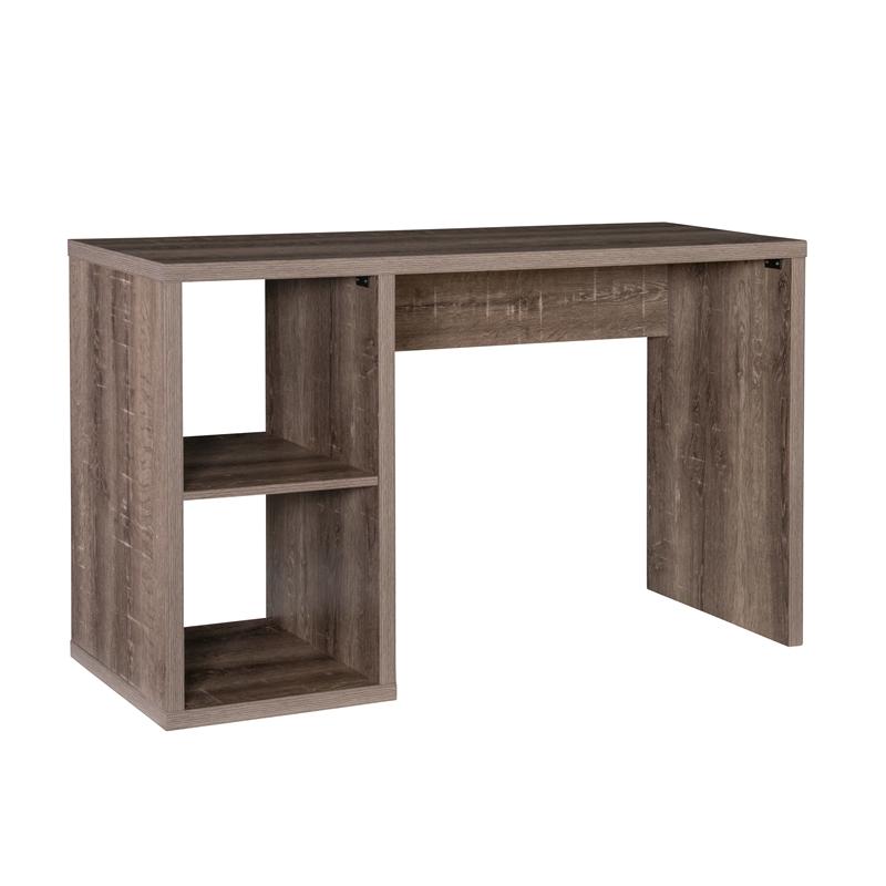 Linon Lane Wood Two Cube Home Office Desk in Gray