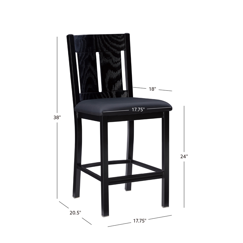 Linon Cady Upholstered Faux Leather Seat 24