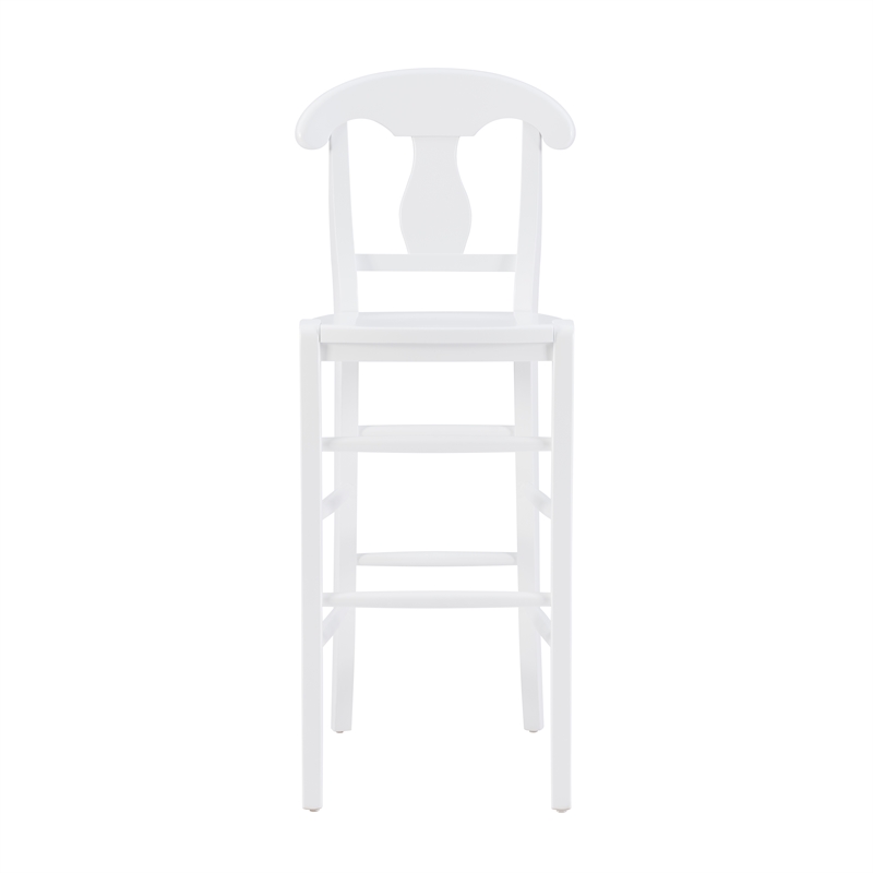 Linon Vance Commercial Grade Set of Two Counter Stools in Solid White Beechwood