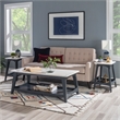 Linon Pace Coffee Table White Marble Top Wood Base/Shelf in Rustic Gray Finish