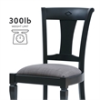 Linon Jared Set of 2 Side Chairs Grey Padded Seats Frame in Black Beechwood