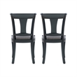 Linon Jared Set of 2 Side Chairs Grey Padded Seats Frame in Black Beechwood