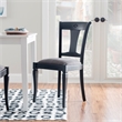 Linon Jared Set of 2 Side Chairs Grey Padded Seats Frame in Black Beechwood