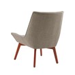 Linon Cruz Upholstered Tufted Accent Chair Wood Legs in Gray Fabric