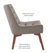 Linon Cruz Upholstered Tufted Accent Chair Wood Legs in Gray Fabric