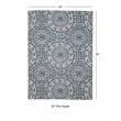 Linon Indoor Outdoor Machine Washable Doria Accent 2'x3' Rug in Smoke Gray