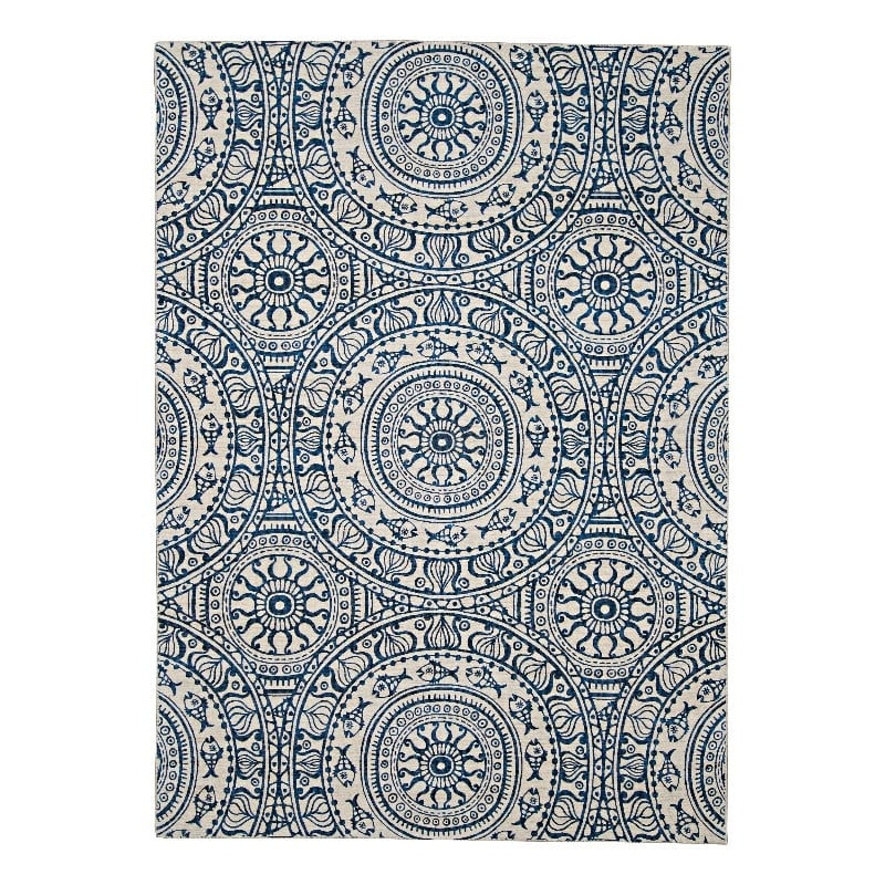Linon Indoor Outdoor Machine Washable Doria Area 5'x7' Rug in Smoke Gray