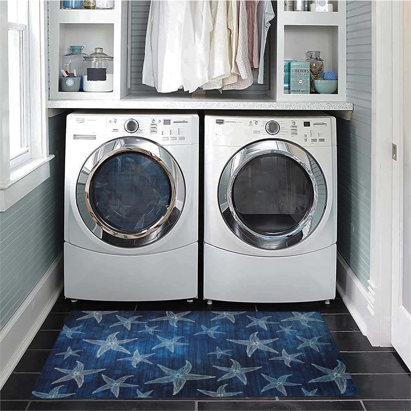 Linon Indoor Outdoor Machine Washable Bondi Accent 2'x3' Rug in Blue