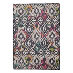 Linon Indoor Outdoor Machine Washable Conch Accent 2'x3' Rug in Ivory and Gray