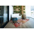 Linon Indoor Outdoor Machine Washable Luna Polyester Accent 3'x5' Rug in Orange